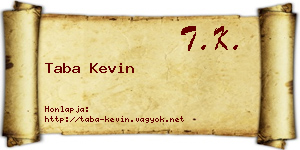 Taba Kevin névjegykártya